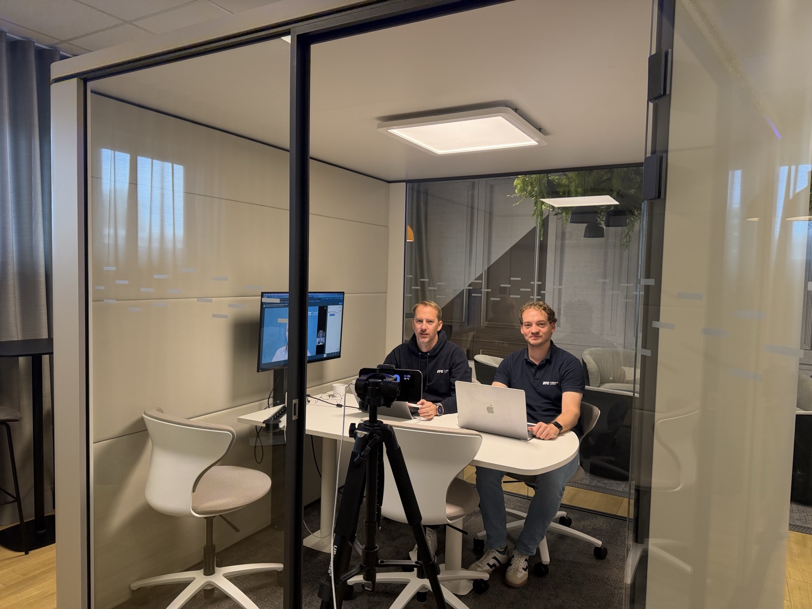 Leif Driebold and Markus Gros recording the webinar
