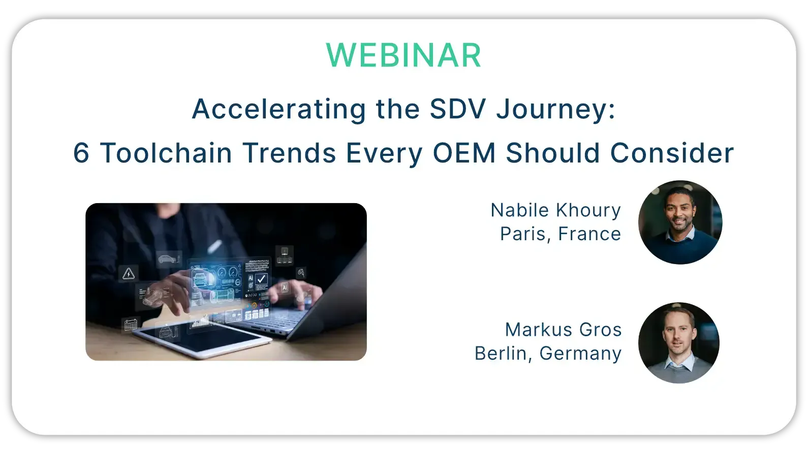 Webinar: Accelerating the SDV Journey: 6 Toolchain Trends Every OEM Should Consider